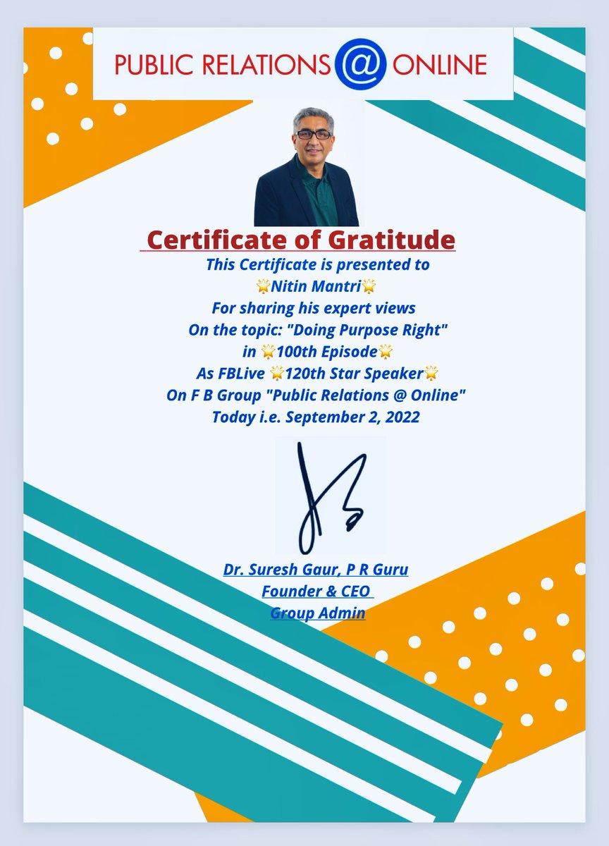 sureshgaur56's tweet photo. #PRkiPathshala #episode100
#fblive #series #facebook #fbgroup #pr #publicrelations #prpros #digitalpr #prsi #prci #prcai #ipra #icco #iabc #gaprcm #ica #amec #prsa #cipr #pac #prssa #prca #apacd #wcfa #wcc #gmec #iamcr #abci #star #speaker @nitinmantri ๐ https://t.co/RULl7T8ISj