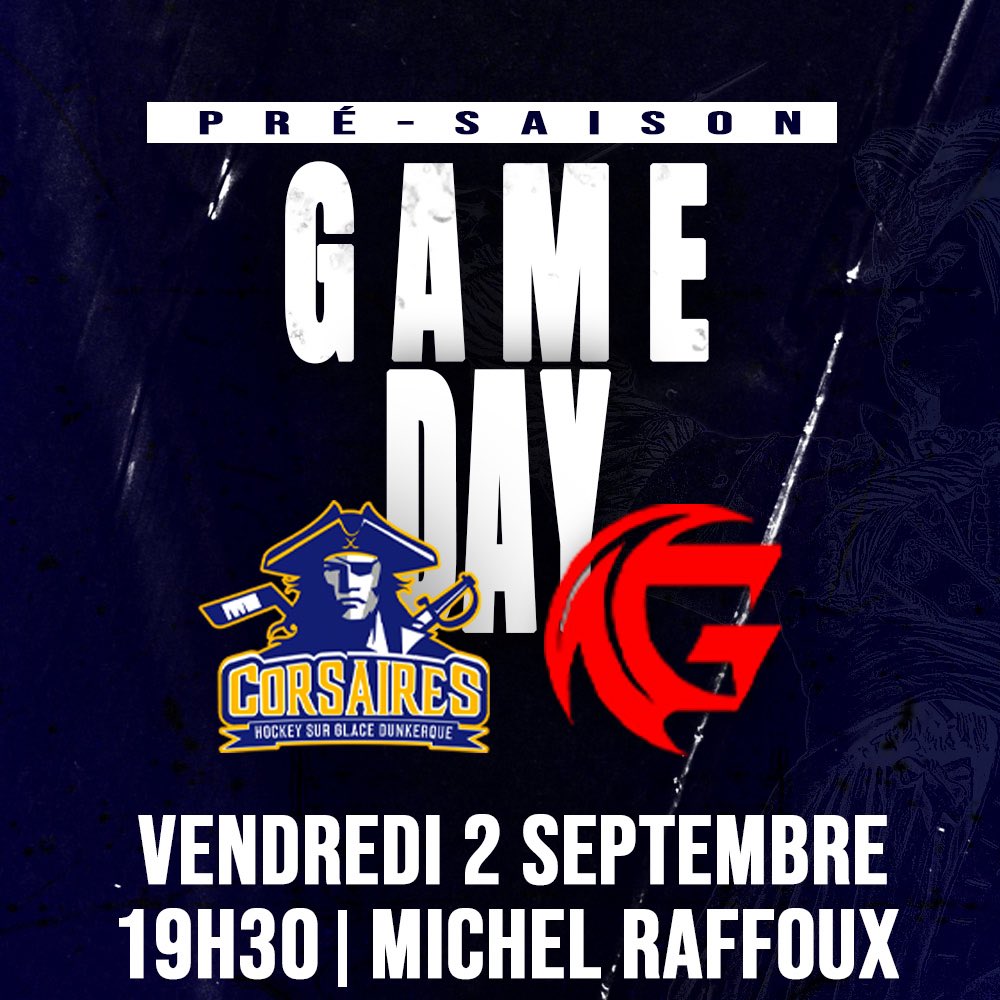 CorsairesDk's tweet photo. ɢᴀᴍᴇ ᴅᴀʏ ⚔️

🏆 ᴘʀᴇ́-sᴀɪsᴏɴ
🆚 @Gothiques_AHE 
🕢 𝟷𝟿ʜ𝟹𝟶
📍 ᴘᴀᴛɪɴᴏɪʀᴇ ᴍɪᴄʜᴇʟ ʀᴀғғᴏᴜx 
📺 @FANSEAT_FR 

#EmbarquezAvecNous #Divsion1 #GoCorsaires https://t.co/nAK70hyeVe