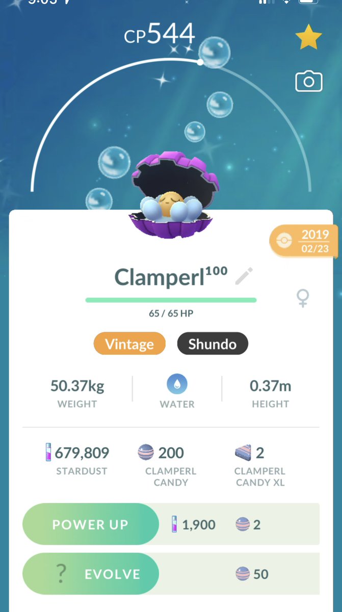 PkmnGoNeo's tweet photo. I’ve only ever caught 2 Shundos. This was my very first one on Clamperl Special Research Day. I’m hoping I can repeat with Inkay research day coming up tomorrow. #PokemonGO #Pokemon #ShinyPokemon #Shiny #Shundo #ポケモンGO #ポケモン #PokemonGOApp #ShinyCheck https://t.co/wOMzUZ2uVZ