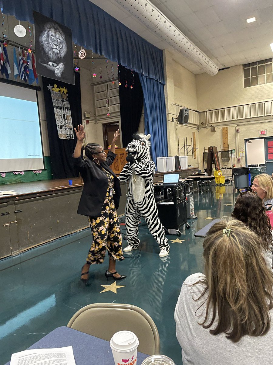 MsSivori's tweet photo. What a way to start off the school year! The energy and enthusiasm radiated throughout the building! We even had a surprise furry friend pop in! New motto: ALL GAS!! NO BREAKS! @LivingstonNBPS @nbpschools @Wilkins_MA2 @aubjohnson111 #allinforNB https://t.co/KbBN7tYAy0