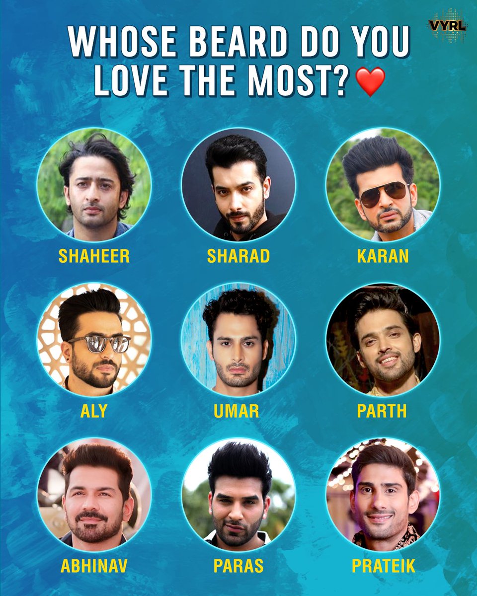 VYRLOriginals's tweet photo. Hum toh inke beards ko dil de chuke hain! 🧔❤

#VYRLOriginals #WorldBeardDay #BeardDay2022 #BeardLove #ShaheerSheikh #SharadMalhotra #KaranKundra #AlyGoni #UmarRiaz #ParthSamthaan #AbhinavShukla #ParasChhabra #PrateikBabbar https://t.co/fNH6hDhE8a