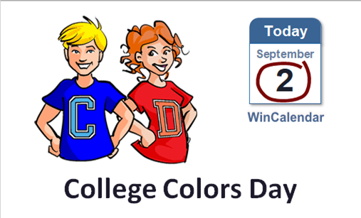 WinCalendar's tweet photo. Today is College Colors Day. Take a #famphoto  #selfie  or #squadphoto to show off that college spirit https://t.co/6fJxgFY2Cz https://t.co/2MZJSbzMdo