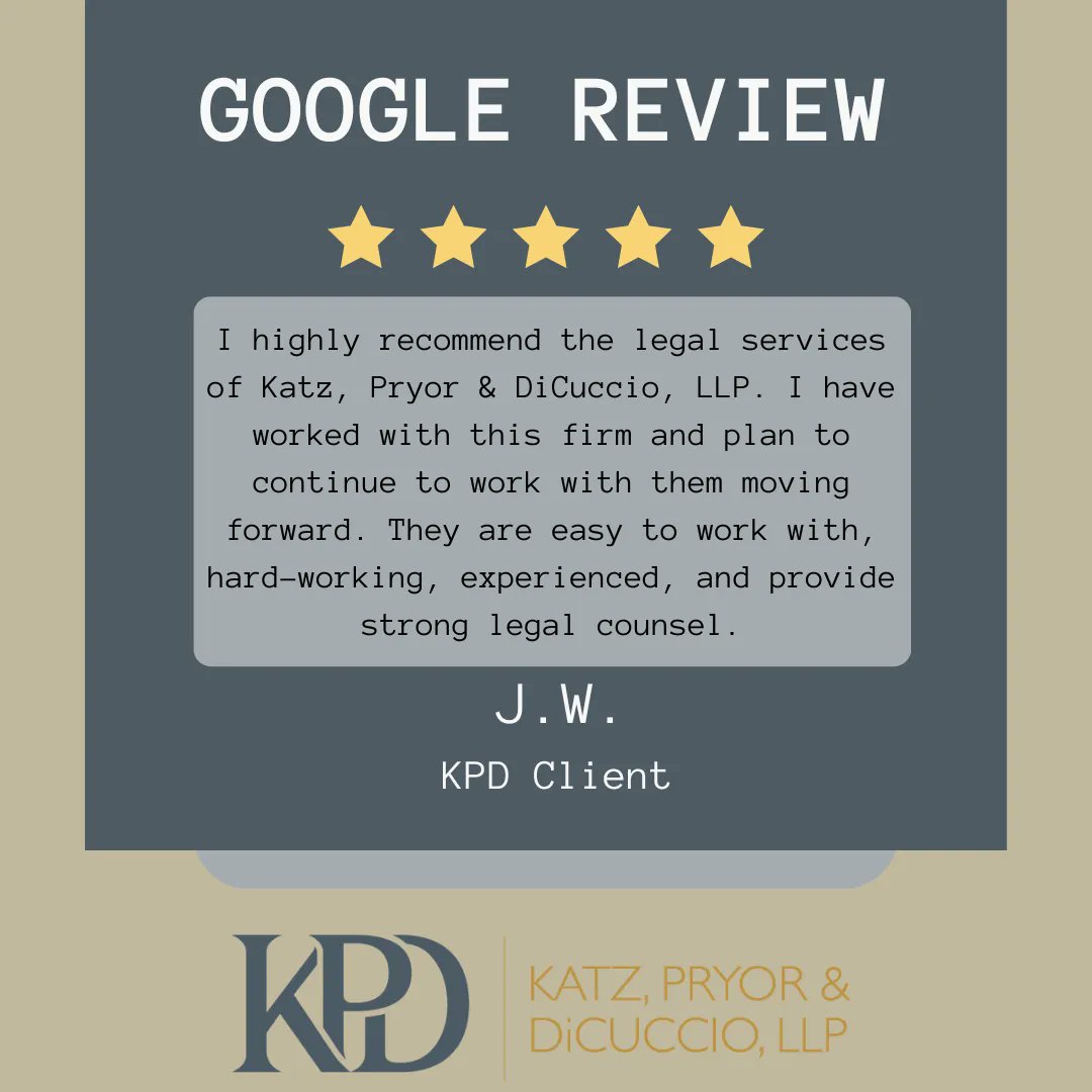 KPD_llp's tweet photo. Thank you to this client for leaving us a review! If you or someone you know has worked with KPD in the past, don't hesitate to leave us a review on Google so we can hear from you.

#kpdfirm #attorneys #law #googlereviews #columbus #ohio https://t.co/A2we2i5lfF
