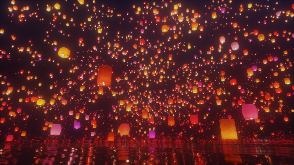 [FESTIVAL]

Pelantikan yang telah terlaksana diakhiri dengan dilepaskannya lentera-lentera yang menyinari malam ke kegelapan langit. Kerlap cahaya mengitari seluruh kerajaan, mewarnai dermaga dengan ramainya lentera yang bertebaran.