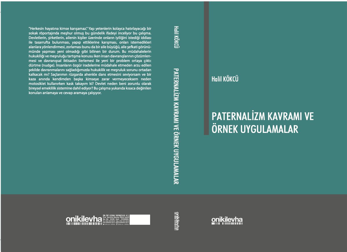 hoca(lar)ımın sözünü geç de olsa dinledim ve tezimi bastırdım. faydası olması umuduyla :) 

<a href="/FatmaSuzgun/">Yağmurdan sonra sokağa çıkan sümüklü böcek</a> <a href="/Serdarunvr/">Serdar Ünver</a> <a href="/demiraynezahat/">Nezahat D. Demiray @nezbeb.bsky.social</a> <a href="/_hdac_/">Dilara Ağaoğlu Canay</a> ın ısrar ve destekleri ile

hukukmarket.com/paternalizm-ka…