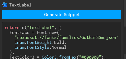 cxmeel's tweet photo. Added support for the new Font datatype/FontFace property to Codify, with "Smart" or "Full" formatting optionsπ
#roblox #robloxdev #robloxdevs #codify #roactify #roact #fusion @roblox @robloxdevrel https://t.co/qz6EtUvkO3