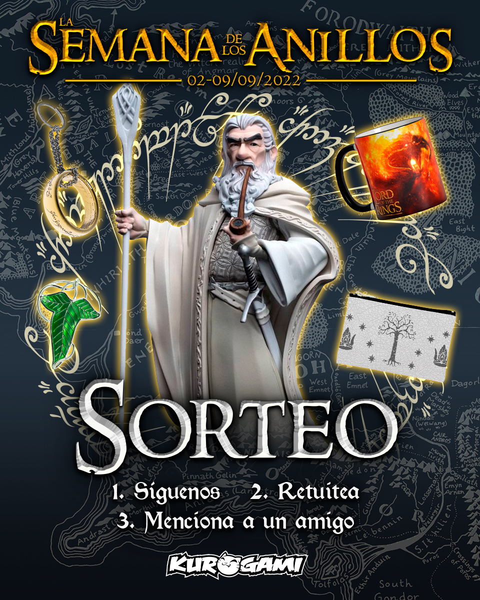 ✨ ¿Quieres ganar 1 lote de merch de El Señor de los Anillos?

🍃 Pasa, ponte cómodo y:

1️⃣ Sigue a @kurogami_team 
2️⃣ Haz RT a esta publicación
3️⃣ Menciona a 1 amigo

La #SemanaDeLosAnillos en Kurogami

*Sorteo en funcionamiento hasta 9/9/22
**Solo válido para territorio español