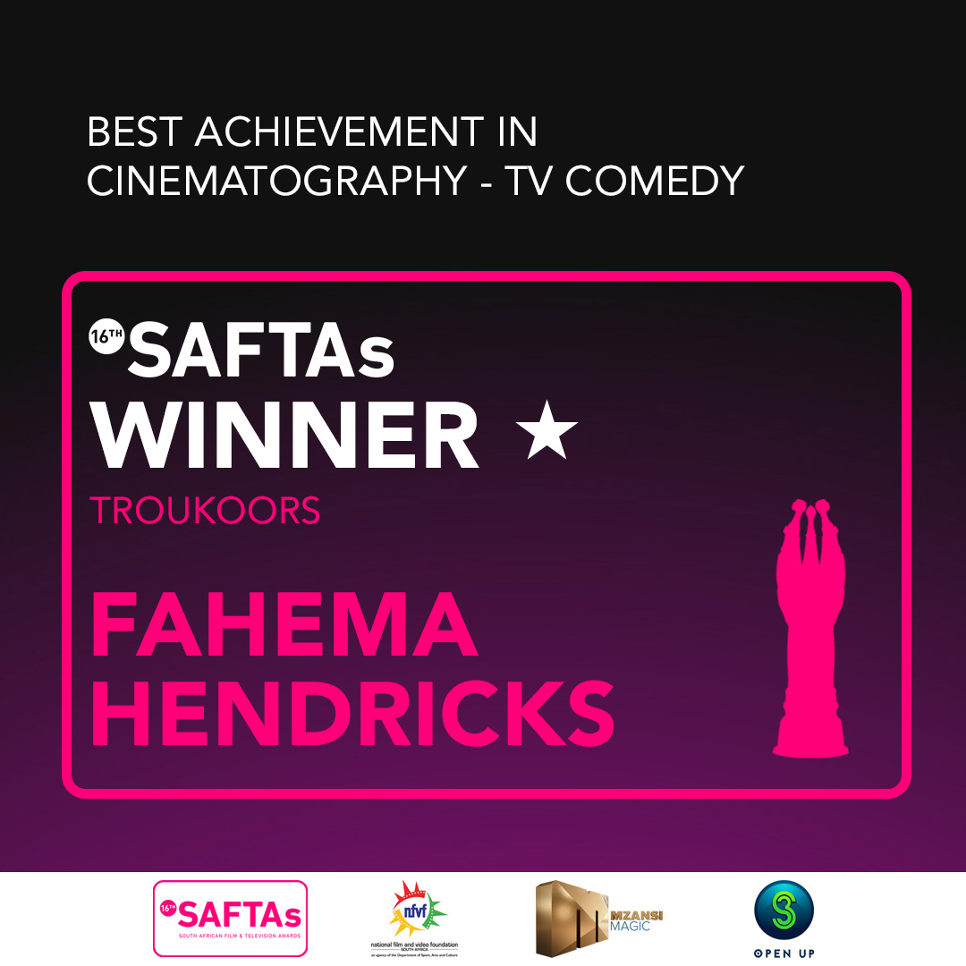 SAFTAs_1's tweet photo. Congratulations to #Troukoors produced by #InfinityFilms. They win the award for Best Achievement in Cinematography -TV Comedy #SAFTAs16 https://t.co/0VRzw1oEaZ