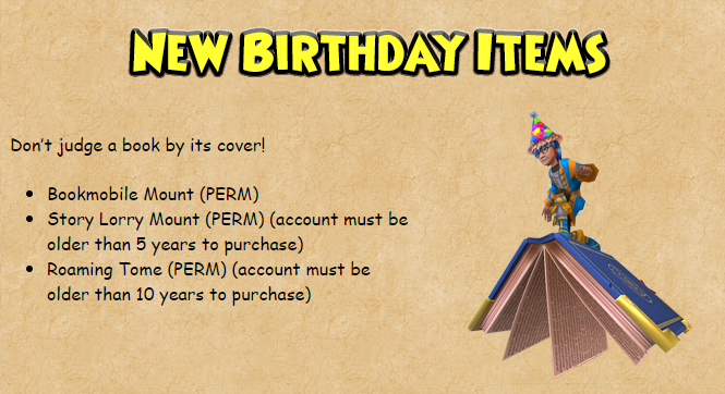 VWildsong's tweet photo. The above refers to the Birthday Celebration Featured Mounts (Books or Tomes) https://t.co/phCYHWKW4S
- Story Lorry
- Roaming Tome