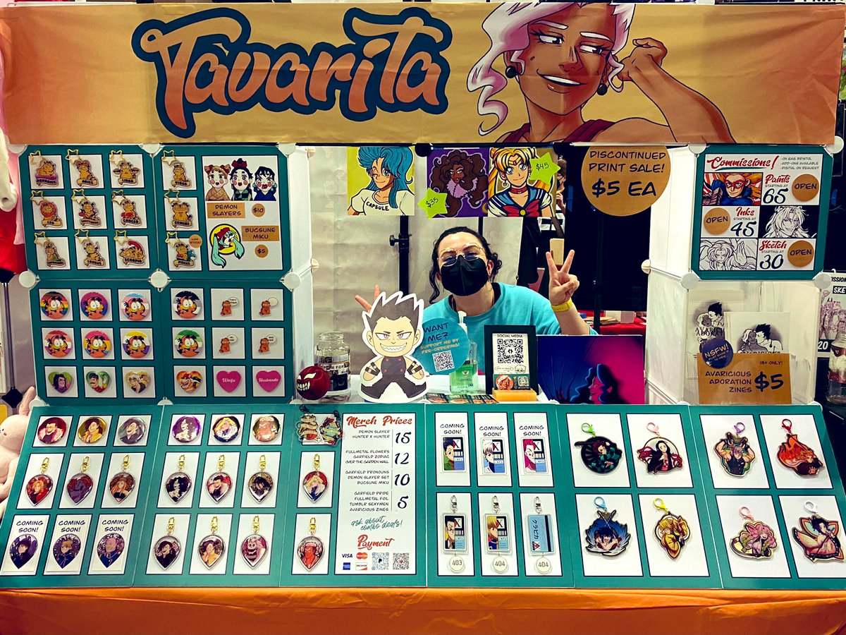 tavaritaa's tweet photo. San Japan!! Come say hi to me and Greed! We will be at Artist Alley D9 all weekend long and would love to see you 💕🌟 https://t.co/JPMCDJOR68