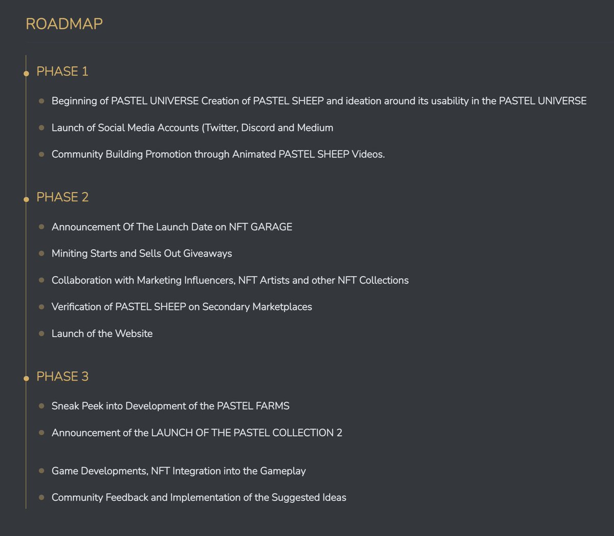 pastelsheepNFT's tweet photo. We are happy to announce that  PASTEL SHEEP  will be launching soon. We would like to introduce you to our Roadmap. 🗺️

#NFT #NFTs #NFTCommunity https://t.co/95nOAwyXp9