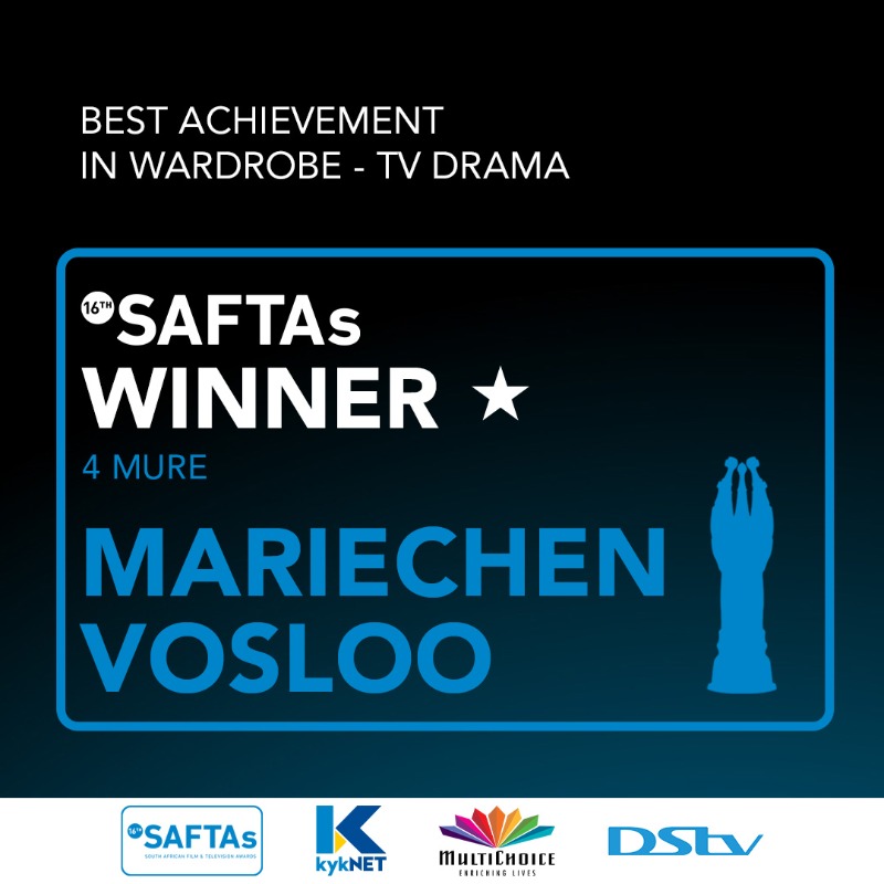 kykNETtv's tweet photo. Mariechen Vosloo stap weg met die toekenning vir beste prestasie in garderobe vir 'n televisie-drama by vanaand se #SAFTAs! 🤩👏
#Saftas16 #FrameTheFuture #4Mure https://t.co/PzOxGSbBqu