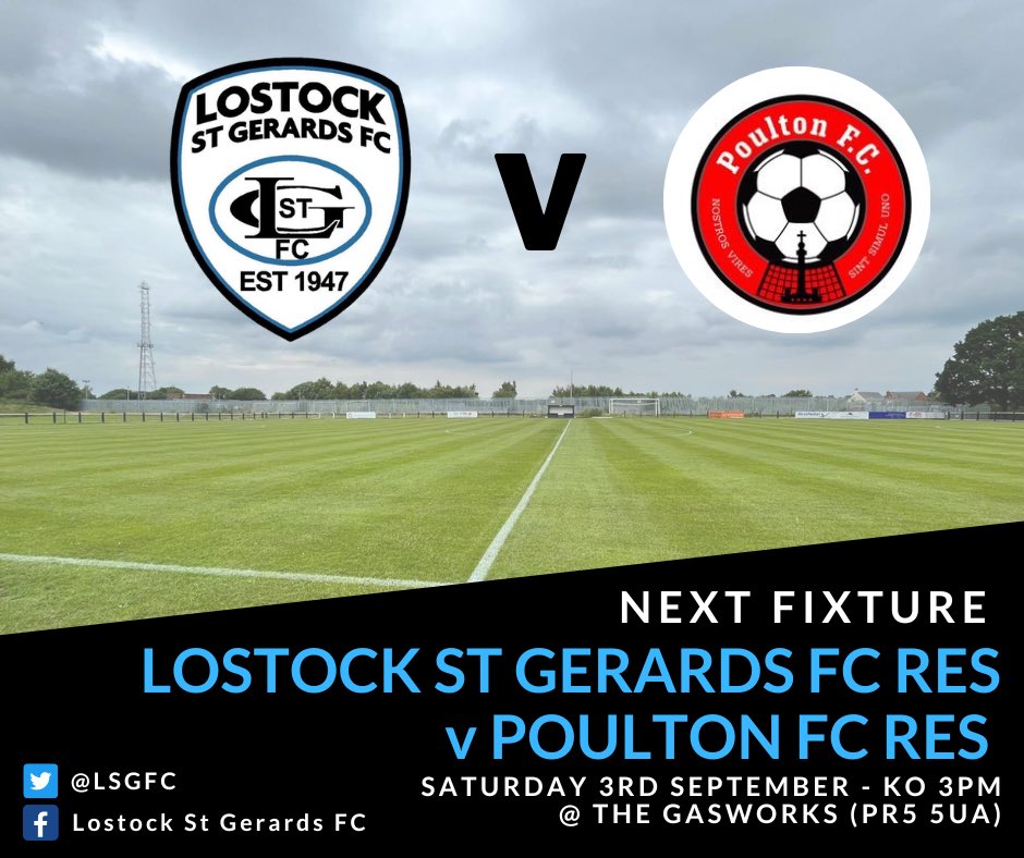 LSGFC's tweet photo. ⚫️⚪️🔵 LSGFC FIXTURES ⚫️⚪️🔵

Plenty of action this weekend for Gerards. 1st team are away to @crooklandsfc , our reserves are at home to @PoultonFC res. Then on Sunday we have our U18’s in the morning &amp; the ladies make history with LSGFC’s 1st womens competitive game at 2pm. ⚽️ https://t.co/xmb123Uhyf