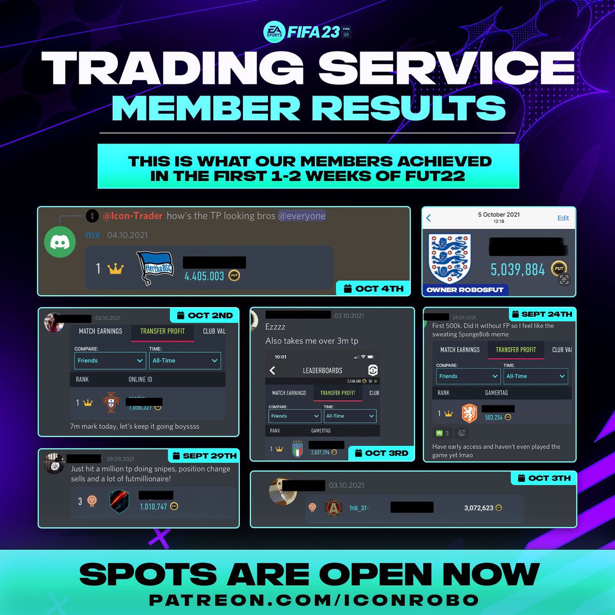 RobosFUT's tweet photo. 🚨 2 x September trading group spots giveaway 🚨 

Everything you need to prepare for the start of #FIFA23 💰 

>Retweet 🔁
>Follow ✅

Winners picked tomorrow 🤝 https://t.co/VgelamuTVh