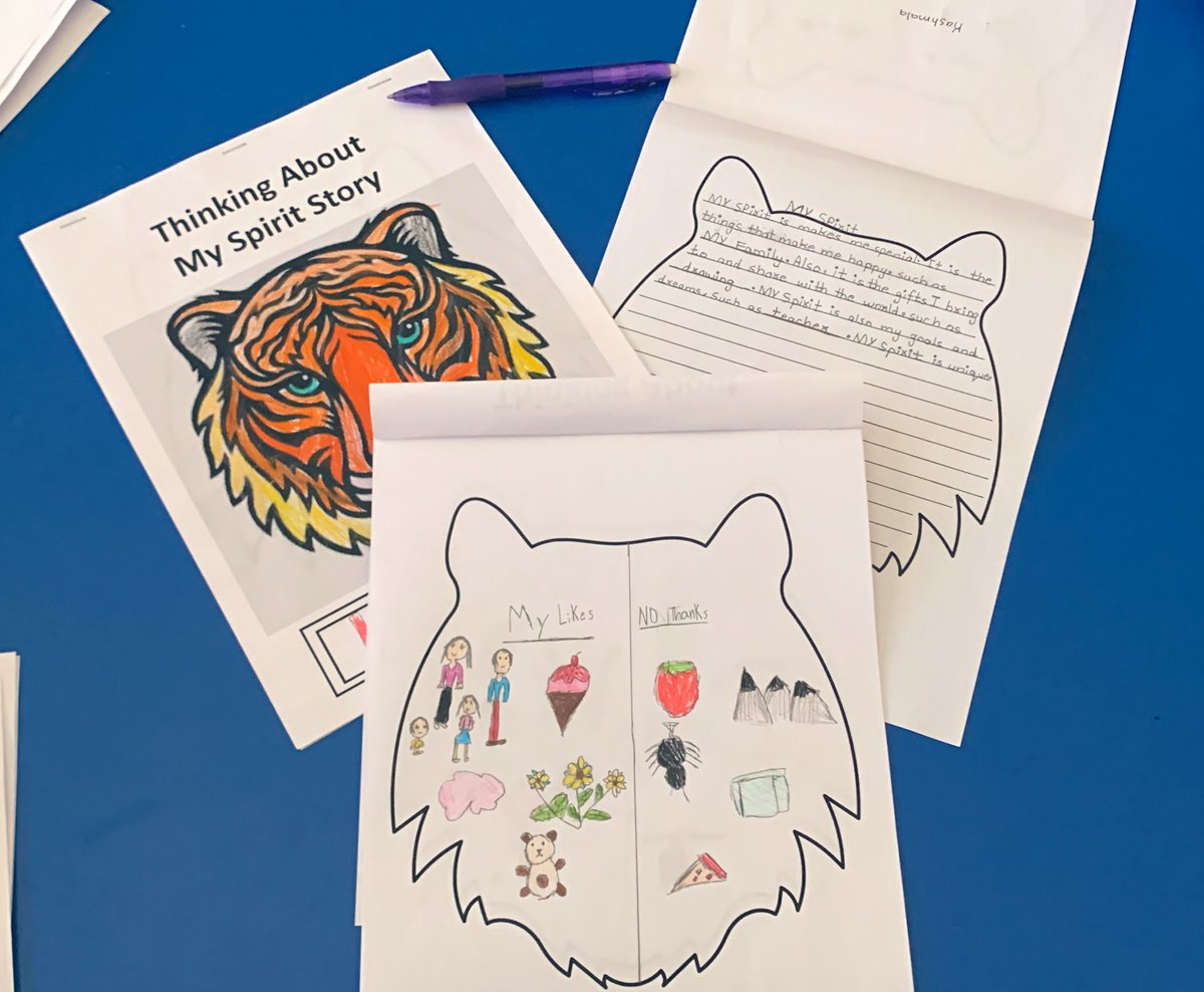 OSGPaddock's tweet photo. Rm 15. We’re finishing our Spirit booklets as part of our learning with the Indigenous Education Holistic Lifelong Learning Framework: Spirit to Be. We discovered we are all unique with different likes, gifts, feelings and goals/dreams. We’re all important in the class pack! https://t.co/kzjJTvsSDJ