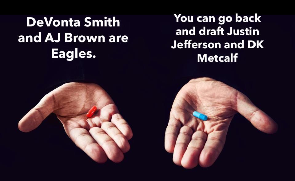 PHLEaglesNation's tweet photo. Which pill are you taking? 👀
#Eagles https://t.co/yPzzNWqh2C