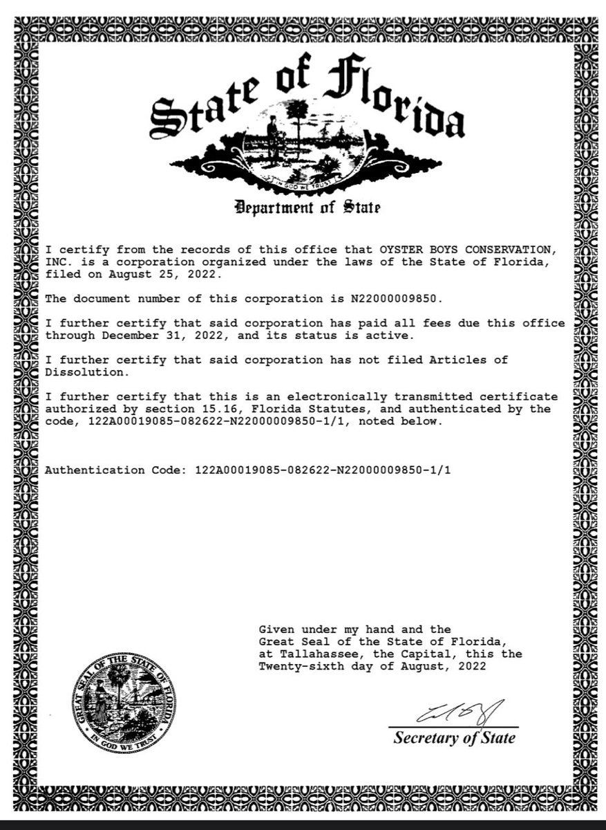 501c3 Approved!! 

Oyster Boys inc🫡🦪