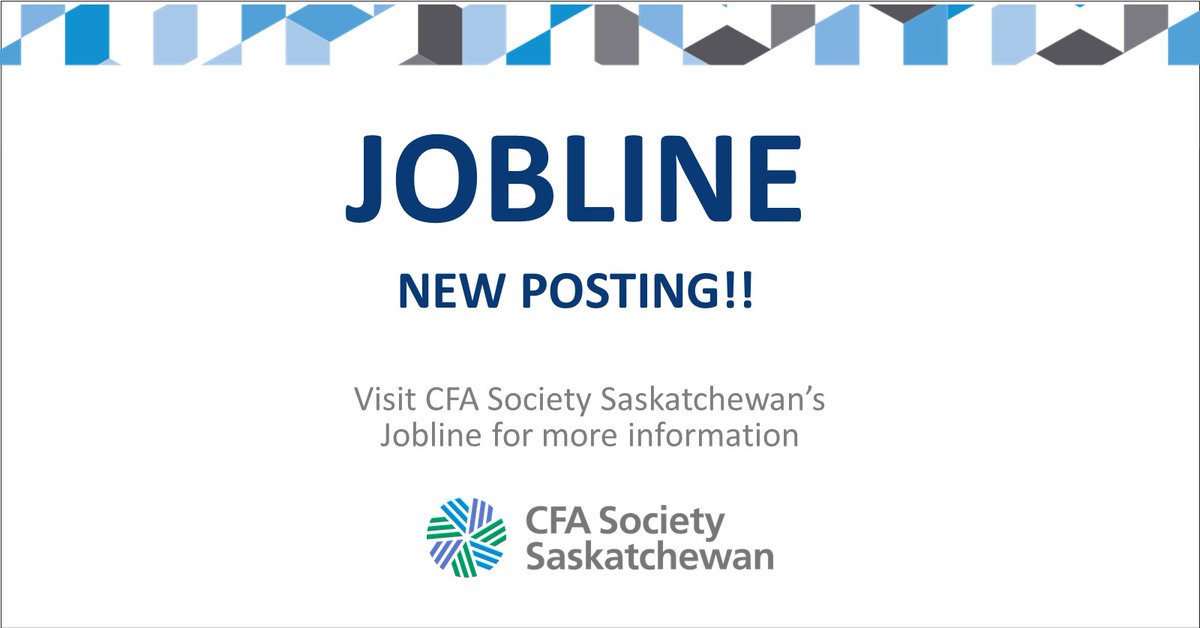 CFASaskatchewan's tweet photo. New Postings from....
@WythFinancial | Senior #Treasury #Analyst | Closing Date 12 September
FCC / FAC Farm Credit Canada | Treasury Reporting and Data Analyst | Closing Date 16 September
View more on #Jobline - https://t.co/WX66ybse6D https://t.co/0qAdOkZXwW