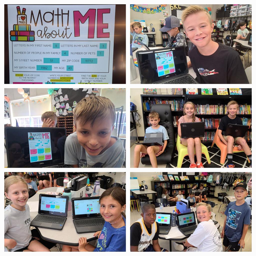 TrishLeeBPE's tweet photo. Can you describe yourself using only numbers? These kiddos can! #MathAboutMe #5thgraderocks @lkuzmiskas7 @BPESchool https://t.co/HAUj33LjcY