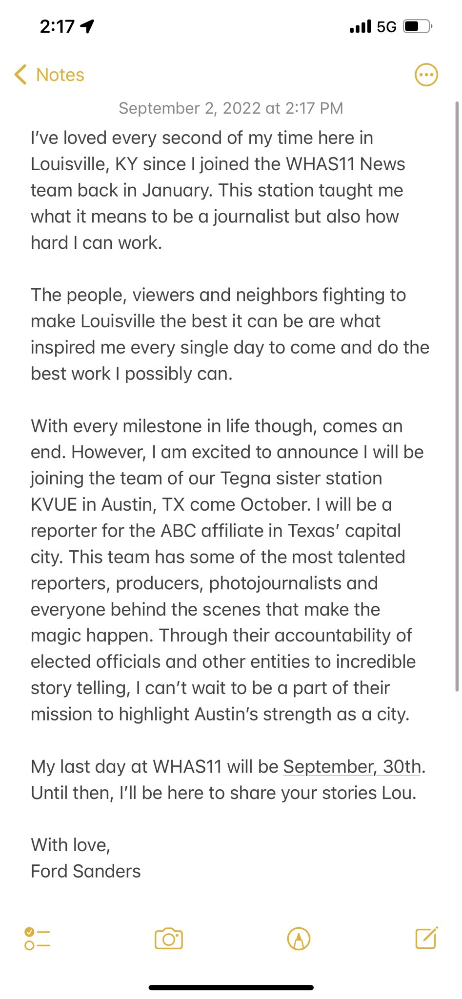 Ford Sanders WHAS 11 on Twitter "Love you, Lou ️. Next stop Austin