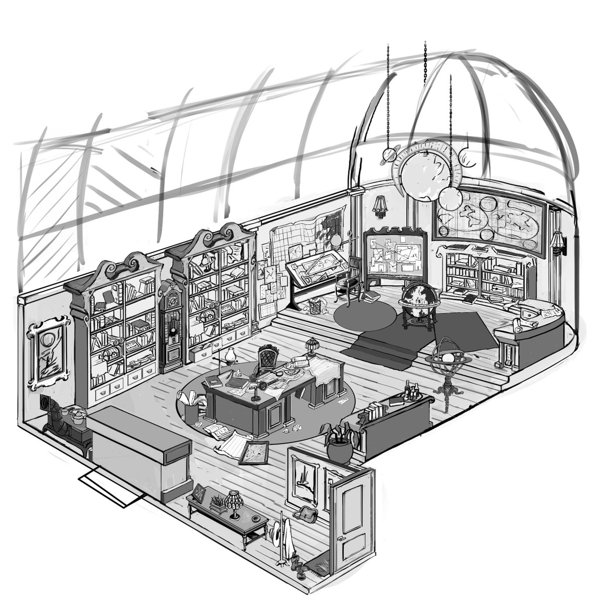 hudon_bertrand's tweet photo. An interior environment design. This is my tabletop roleplaying character's desk!

#art #digitalillustration #fantasy #characterart #digitalart #artist #fantasypainting #fantasyart #fantasydaily #neogothi #magic #monstergirls #hollowknight #rpg #roleplayinggame #conceptart https://t.co/GXtE7Zq5ba