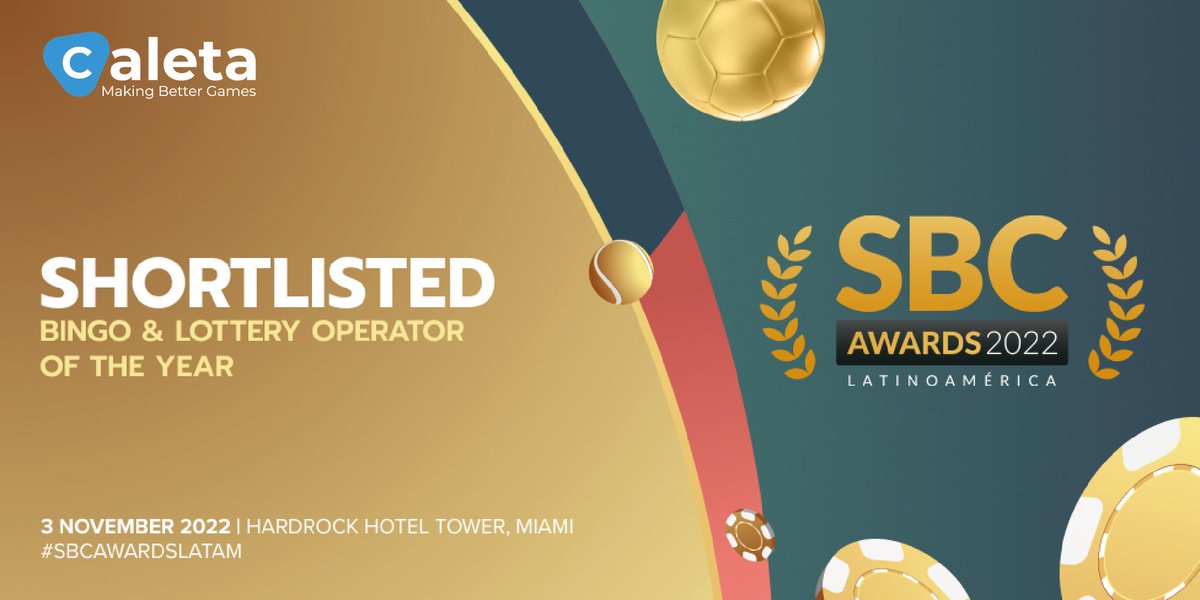 We have been shortlisted for the "Bingo &amp; Lottery Supplier of the Year" at SBC LATAM 2022!
Thanks to our staff, customers, and primarily the players who support our work. 

Check it out: lnkd.in/gPcDZ9ep

#CaletaGaming #SBCEvents #SBCSummitLatam #Shortlisted #iGamingAwards
