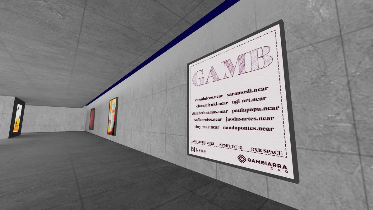 GambiarraNear's tweet photo. A 1ª edição da Exposição GAMB está disponível no @threexr_ https://t.co/DeL1kapKaZ | Obrigado a todos os participantes @sofiarreiss @saramosli @VMPilustra @papumafu @nandopontttes | #Mintbase #Brazil #NearNFT #NFT #NEARProtocol #CriptoArte #CriptoArteBR #NFTcollector #BR #ART https://t.co/zngAZdfWhH