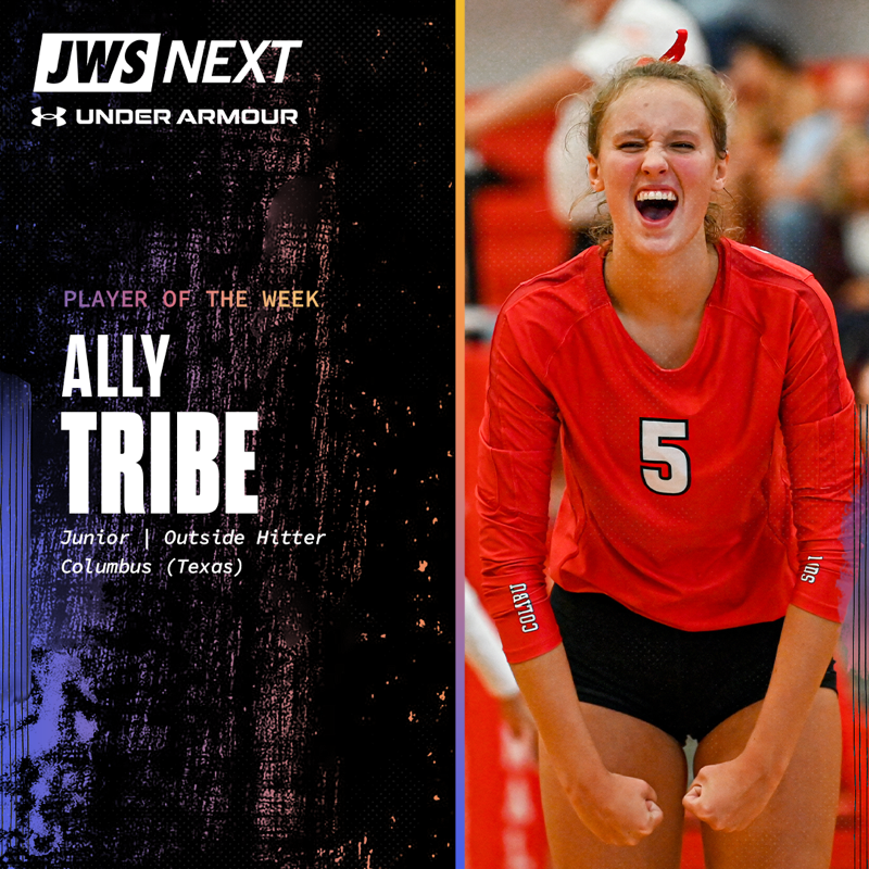 justwsports's tweet photo. The Columbus High School volleyball team swept the Battle of the Brazos tournament in the last week thanks to MVP Ally Tribe's 88 kills.
#JWSNext x @UnderArmour