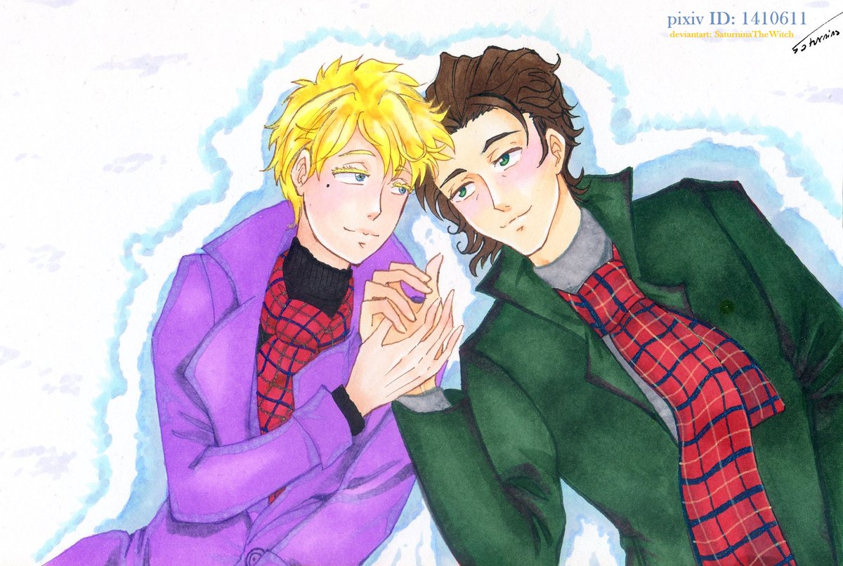 TentacleNya's tweet photo. #yuumori #MoriartyThePatriot  #yuukokunomoriarty  #AlBond
@MTPThemeWeeks #MTPRarePairsWeek2022 
Day 7: Free Day
Bond and Albert in the snow for @cookidoughlilac https://t.co/1yRR26twQb
