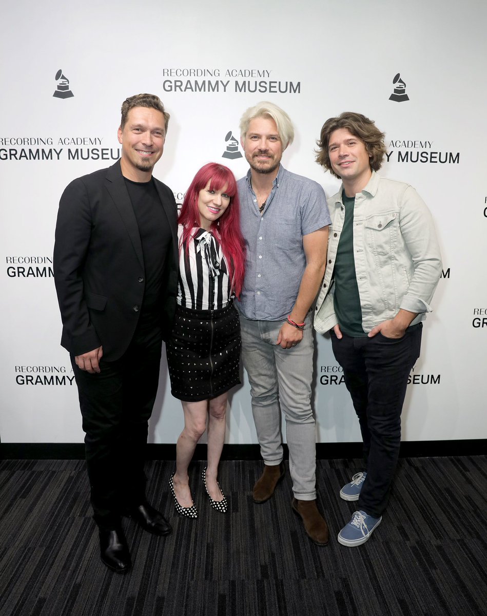 lyndseyparker's tweet photo. As you can tell from these pics, I was pretty damn happy to share the stage with @hansonmusic last night. Thank you @GRAMMYMuseum for having me host this epic evening, thank you Zac, Isaac & Taylor for the awesome conversation, and thanks to all the #fansons that attended! β€οΈππ https://t.co/f6YLnMF3c8