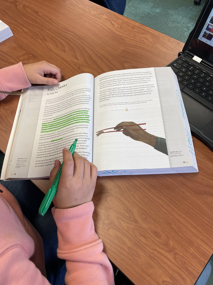 MsALiterally's tweet photo. Finishing up this week with high lighting sensory language and discussing word impact on mood and tone. @DMSDragons #narrative #narrativetechniques https://t.co/wS640NS4JT
