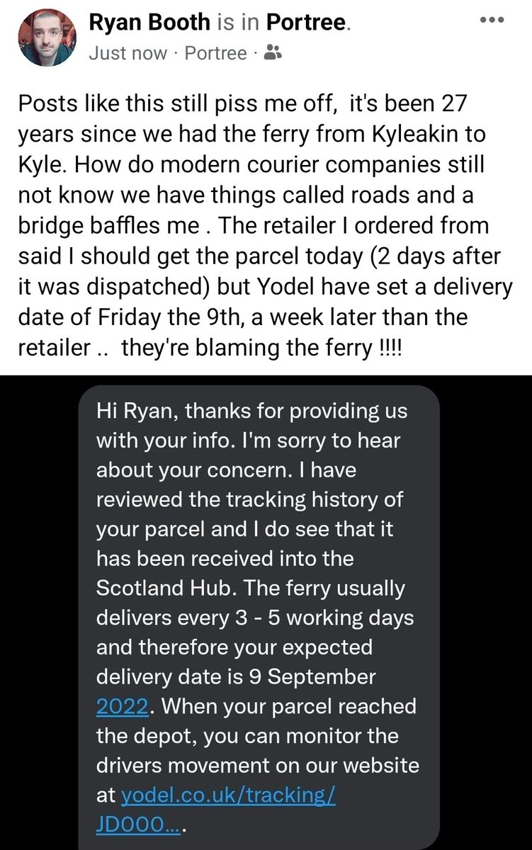 RyanActually1's tweet image. This is why I hate ordering online from many retailers as we get crap like this as reasons why it takes longer for orders to reach me. It's bloody frustrating #YodelHell #SmythsToys #Complaints #DeliveryIssues #HighlandsDeliveries