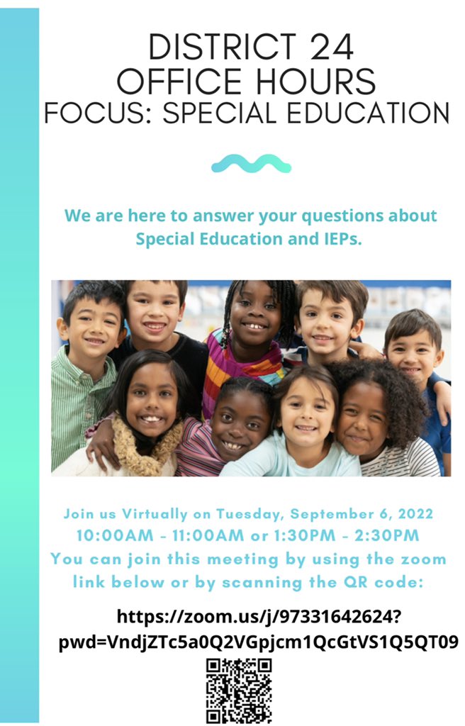 NYC_District24's tweet image. District 24 is having office hours with a focus on special education! Check out our flyers for more information. #specialeducation #openhours #community #district24strong