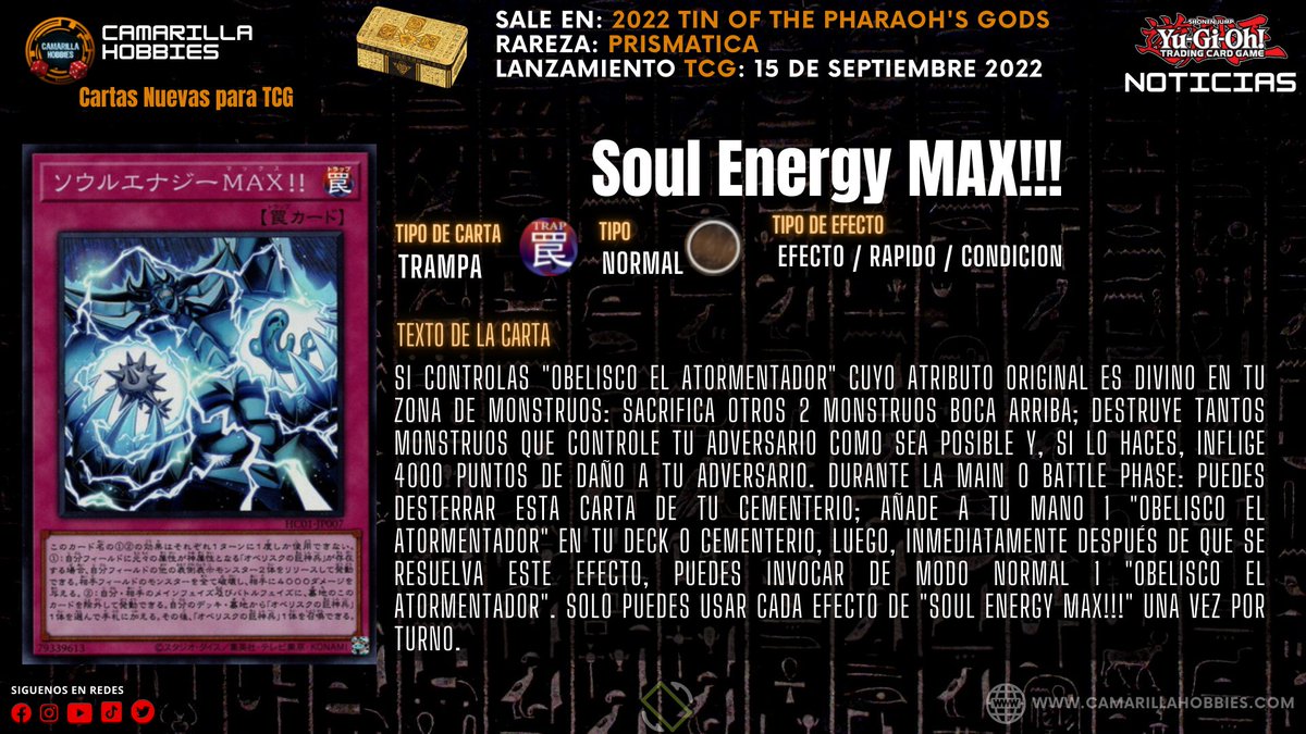 CamarillaH's tweet photo. Aqui les dejamos las cartas nuevas y exclusivas del #megatin 2022 Tin of the Pharaoh's Gods #yugioh #spoiler #noticias #tcg #yugiohtcg Parte 2 https://t.co/EFXfYFNIVp