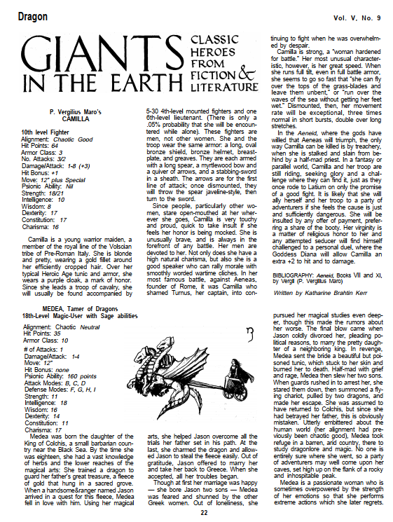 CalstaffTheGold's tweet photo. In Dragon #47 (Mar/81), Katherine Brahtin Kerr stats out a couple of figures from Greco-Roman mythology in this installment of "Giants in the Earth".
#1e #ADnD #CharacterStats https://t.co/ioJUBYVR5x