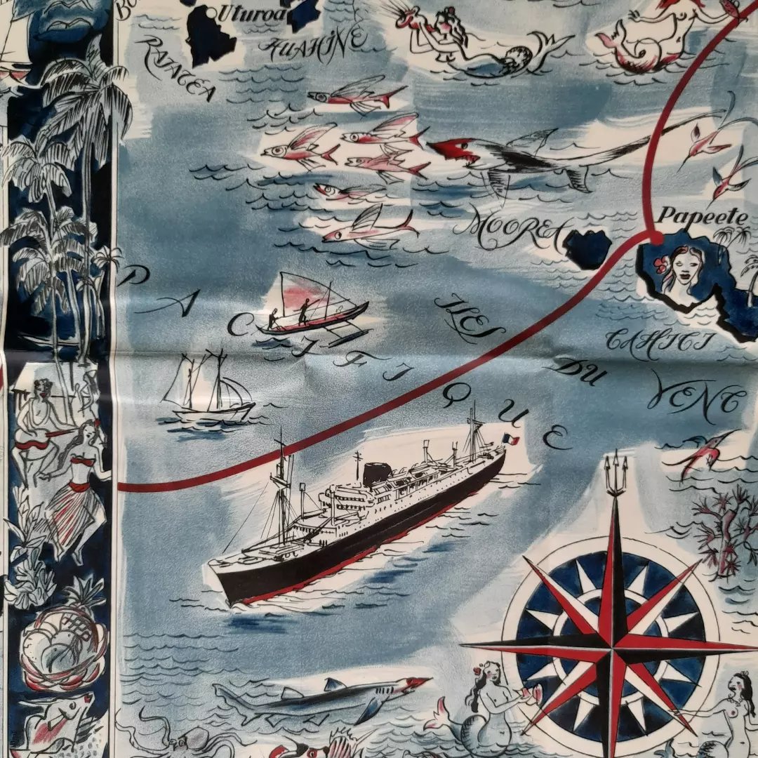 mapmapnmap's tweet photo. New Caledonia and Tahiti
Magnificent map by Herve Baille, 1950, 58*90 cm
#oldmap #pictorialmap #raremap #cartography https://t.co/aepRZ11g8d