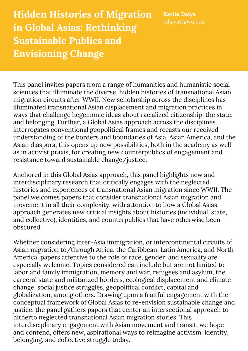 VergeGA's tweet photo. We are excited to support the following three panels for possible inclusion at the 2023 @AAAStudies
 conference. A reminder: paper abstracts and CVs are due to panel organizers in two weeks (i.e. Sept. 19, 2022). Details  attached and are also available at https://t.co/IiG2d157LN https://t.co/QTW7bjZGVw