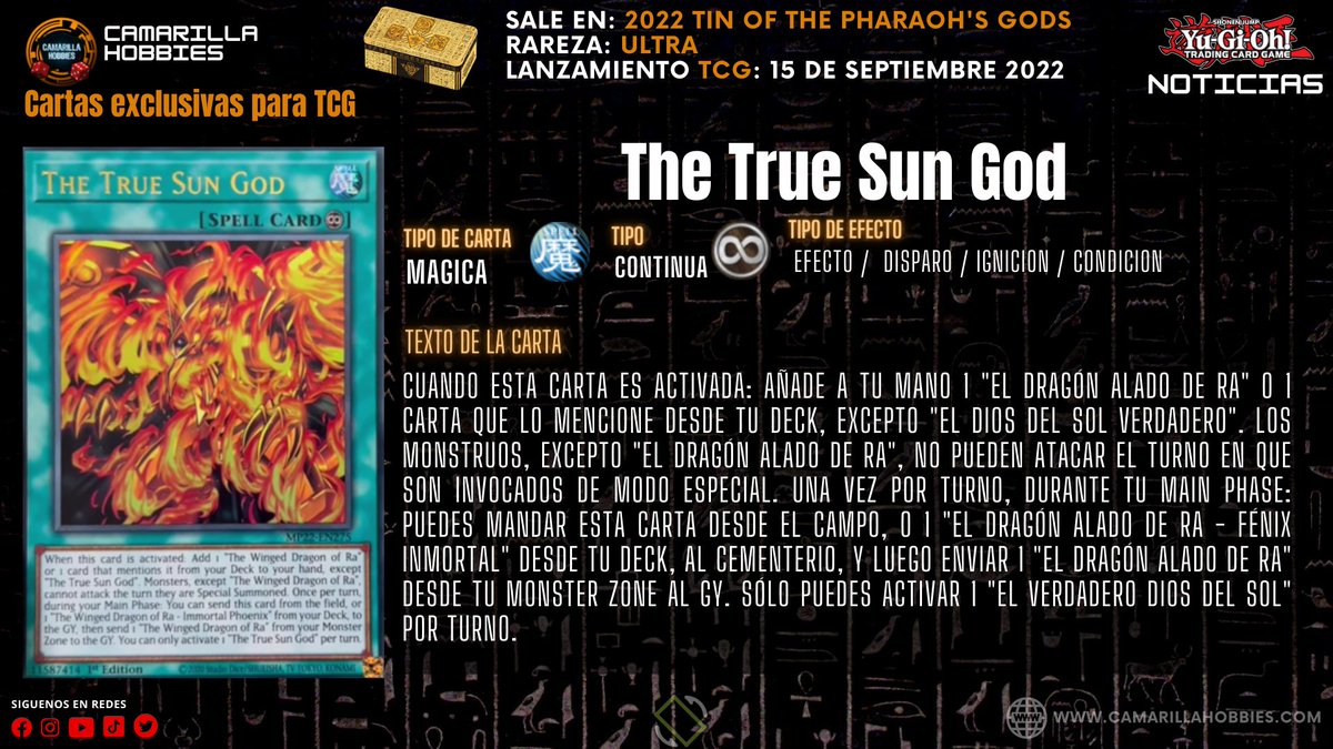 CamarillaH's tweet photo. Aqui les dejamos las cartas nuevas y exclusivas del #megatin 2022 Tin of the Pharaoh's Gods #yugioh #spoiler #noticias #tcg #yugiohtcg Parte 1 https://t.co/i30IFmsSZ5