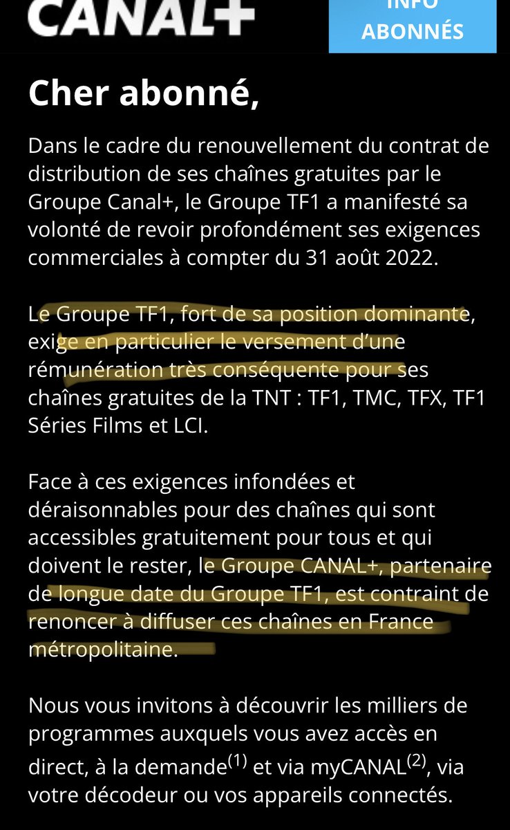 NicoSorel_80's tweet photo. Hey ⁦@canalplusgroupe⁩ au prix qu’on paie l’abonnement vous ne voulez pas faire un petit effort ? Hey ⁦@TF1⁩ vous ne voulez vraiment plus qu’on regarde vos contenus ? Encore des batailles de gros sous et à la fin c’est le consommateur qui trinque. Merci. https://t.co/z00xrDrDpu