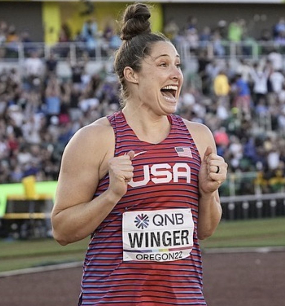 🚨WHAT?!

<a href="/karathrowsjav/">Kara Winger</a> just broke the Women's American Javelin Record with 68.11m on her final throw at the <a href="/MVDbrussels/">Allianz Memorial Van Damme</a> 

What a retirement tour she's putting on.