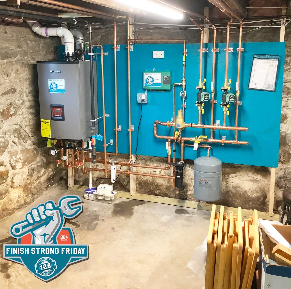 Who knew a heating system could look this good?? 😎 Happy Finish Strong Friday and long weekend to all!! Enjoy! #call128 #boiler
