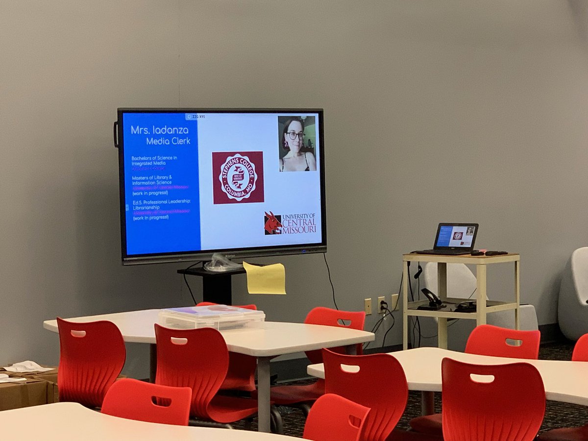 AVIDJeffMS's tweet photo. Our amazing @jmscyclones media clerk Ms. Iadanza is not only repping @stephenscollege for #CollegeColorsDay, she’s also playing our faculty college presentation on repeat. Visit our media center to get a look at the schools our faculty attended &amp; attend! @jwmsAVID @AVIDWMS https://t.co/NiG2JlGK9M
