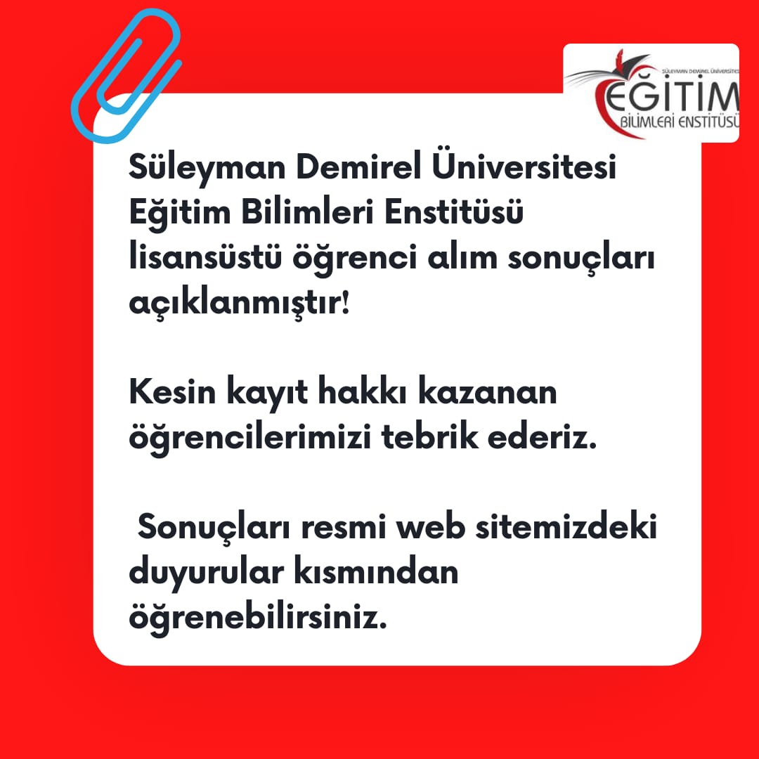 SDÜ Eğitim Bilimleri Enstitüsü (@egitimsdu) on Twitter photo 