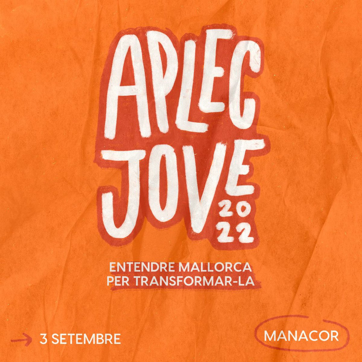 aplec_jove's tweet photo. 📣 -1 DIA PER L'APLEC JOVE! 
Després de mesos de preparació ja arriba la segona edició de l'Aplec Jove, la trobada anual del moviment juvenil mallorquí. https://t.co/Rx7ph46Ttj