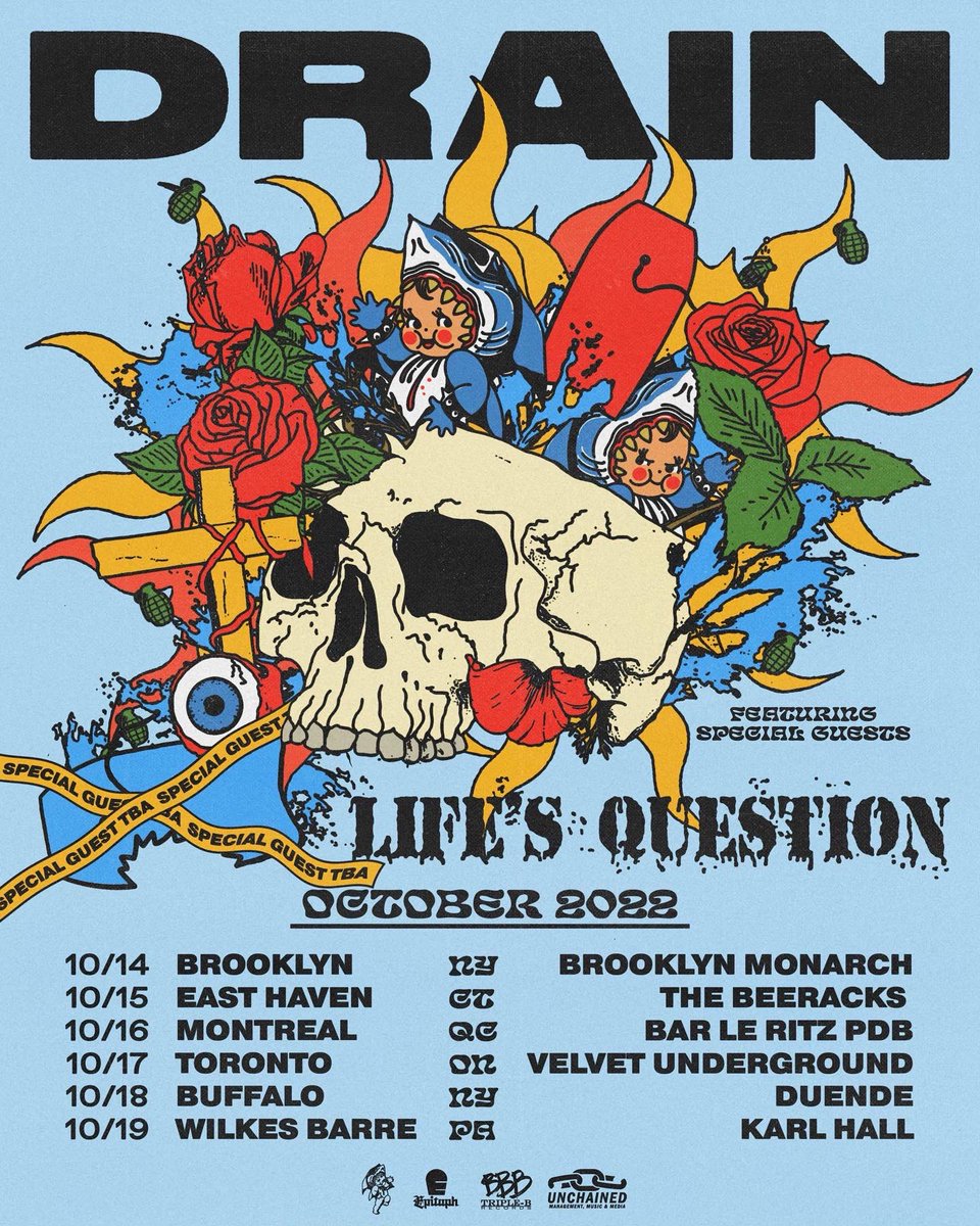 drain831's tweet photo. NORTHEAST AND BEYOND!! This will be our first time in most of these places
and we're STOKED to be doing it with bands and people we love!! @lifesquestionhc just
dropped a phenomenal record and @specialguesttba has one on the way!

See you soon!! 🌀❤️🇨🇦🗽 https://t.co/0JtG2g6lI7
