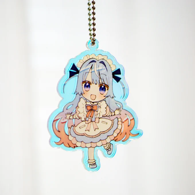 #海月しずく ちゃんアクリルキーホルダーも届いた!オーロラアクキーきらきらしてかわい～!BOOTH用意したので、発送は少し先になりますが通販受付はじめますね! 