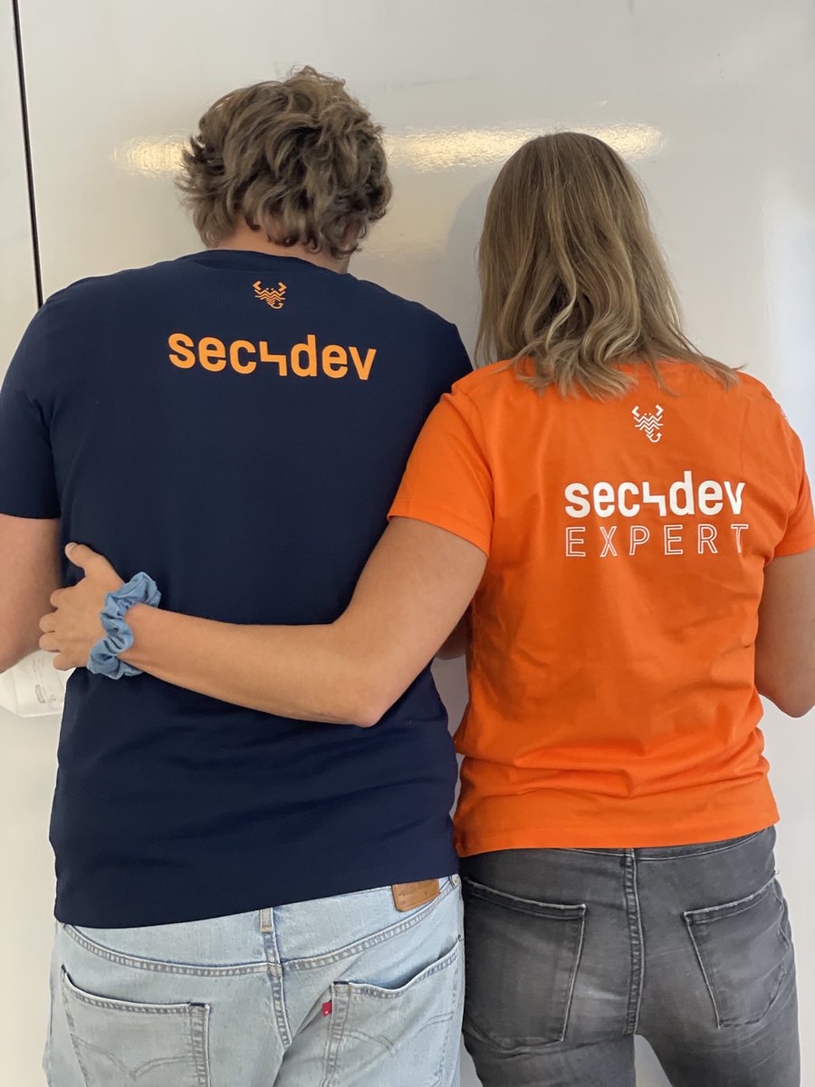 sec4dev's tweet photo. #OMG how cute can you actually be! Our @sec4dev shirts are here and we are so excited. Our team is showing them off :). If you want to meet our #models, learn about #softwaresecurity or have one of these cool T-shirts buy your ticket now :) @SBA_Research https://t.co/7REUWzzssg https://t.co/N2EI3UK5dO