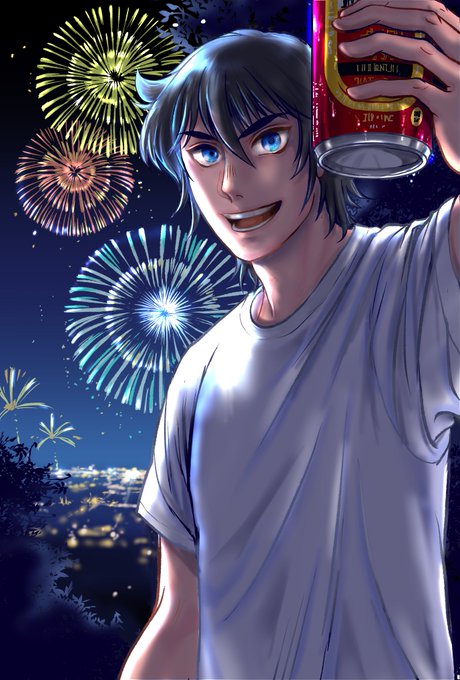 「aerial fireworks hair between eyes」 illustration images(Latest)