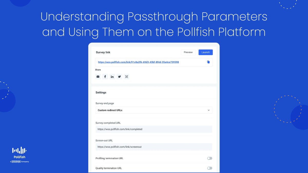 pollfish's tweet image. Check out the passthrough + redirect parameters to track &amp;amp; match your responders w/ specific responses, their function &amp;amp; how they look on our market research platform. #passthroughparameters #URLparameters #redirectparameters #surveys @ProdegeLLC buff.ly/3Ru2Vz9