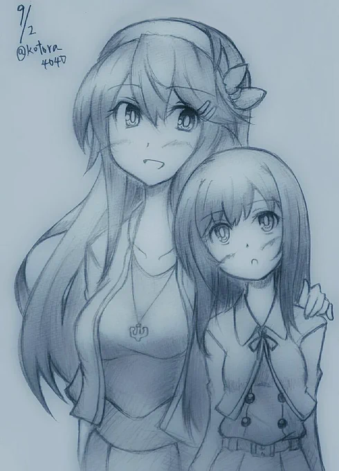 可愛いお子さんですね#艦これ版深夜の真剣お絵描き60分一本勝負#艦これ版真剣お絵描き60分一本勝負_20220902 